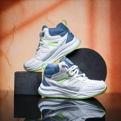 asian Boys Lace Running Shoes(White, 11-12 Years)