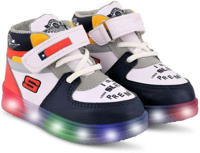 BALAKPLUS Boys & Girls Velcro Sneakers(Red, 7-8 Years)