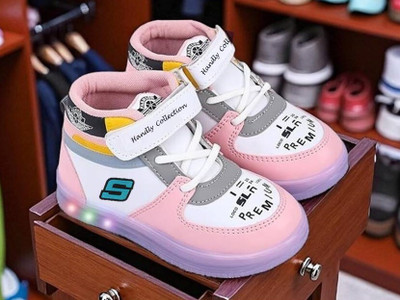handly collection Boys & Girls Velcro Running Shoes(Pink, 3-3.5 YRS)