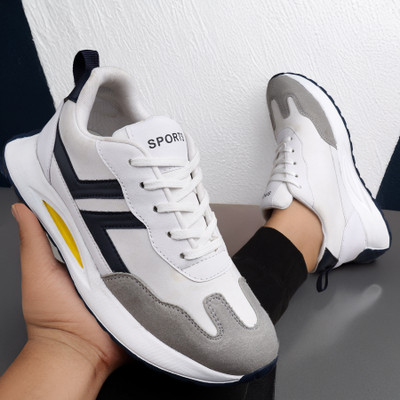 DEALSINJAIPUR Boys Lace Running Shoes(White, 20-22 YEAR)