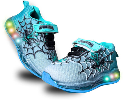 gigahertz Spiderman Boys Velcro Sneakers(Green, 3 - 3.5 YEARS)