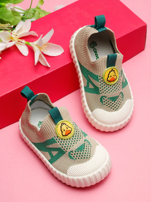 ONYC Boys & Girls Slip on Sneakers(Beige, 12-15 Months)