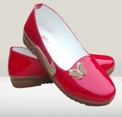 New latest Girls Slip on Ballerinas(Red, 5.5-6 yr)