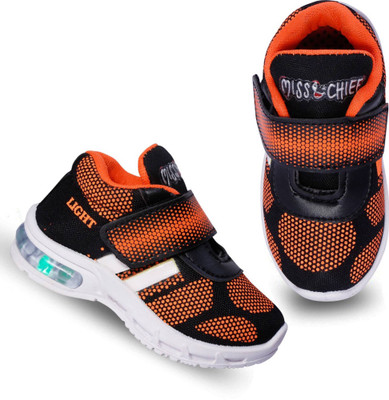 Miss & Chief Boys & Girls Velcro Walking Shoes(Orange, 15-18)