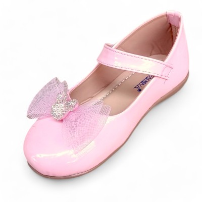 PARSVA Girls Velcro Ballerinas(Pink, 3-3.5 Years)