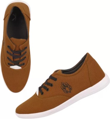 KANEGGYE Canvas Shoes For Men(Tan , 10)