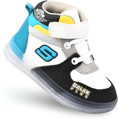 BALAKPLUS Boys & Girls Velcro Sneakers(Light Blue, 7-8 Years)