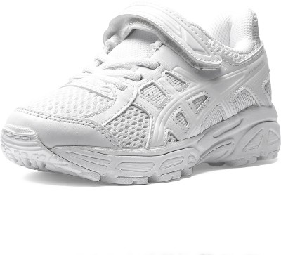 Asics Boys & Girls Velcro Running Shoes(White, 4 - 5 Years)