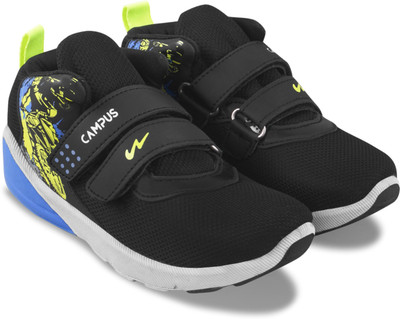 CAMPUS Boys & Girls Velcro Running Shoes(Black, 10 - 11 Years)