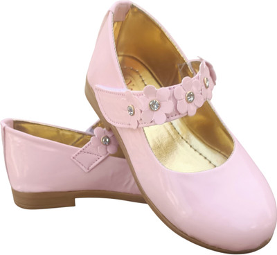New latest Girls Velcro Ballerinas(Pink, 8-8.5yr)
