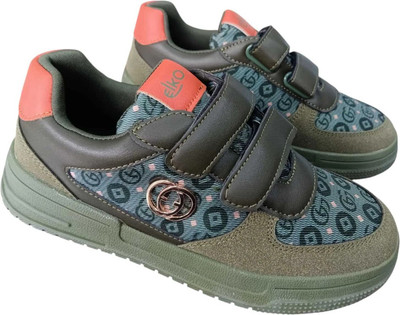 ELKO Boys & Girls Velcro Sneakers(Green, 16 Years & Above)