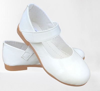 NEWLATESTGOODLOOKING & PERFECTFEELING WITH DEVICE Girls Velcro Ballerinas(White, 7-8 yer)