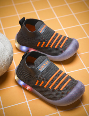 kats Boys & Girls Slip on Sneakers(Grey, 9-12 MONTHS)