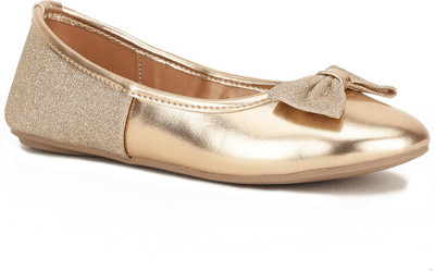Bubblegummers Girls Slip on Ballerinas(Gold, 15-16 Years)