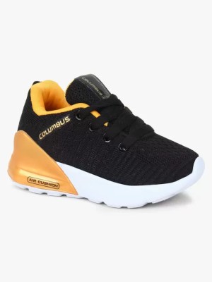 COLUMBUS Boys Lace Running Shoes(Black)