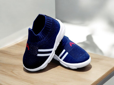 BINOS Boys & Girls Slip on Dancing Shoes(Dark Blue, 9-12 Months)