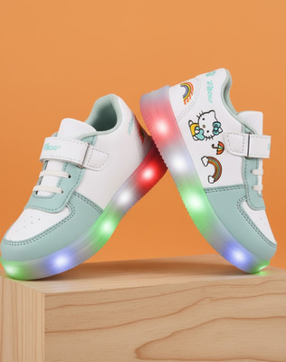 JOSMOS Boys Velcro Sneakers(Green, 18-24 MONTHS)