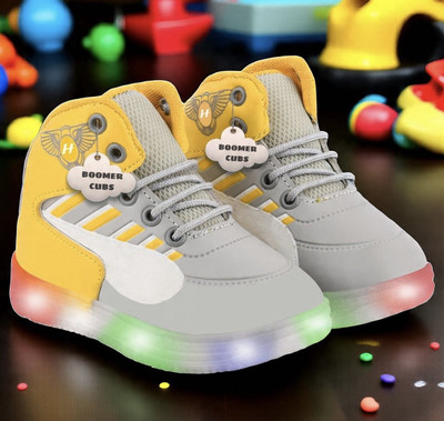 BOOMER CUBS Boys & Girls Lace Running Shoes(Yellow, 4.5-5 Years)