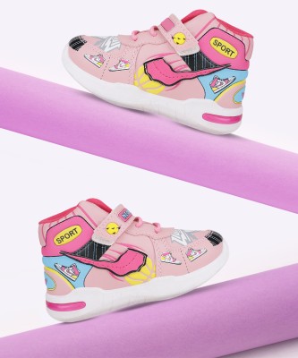 NEOBABY Boys & Girls Velcro Sneakers(Pink)