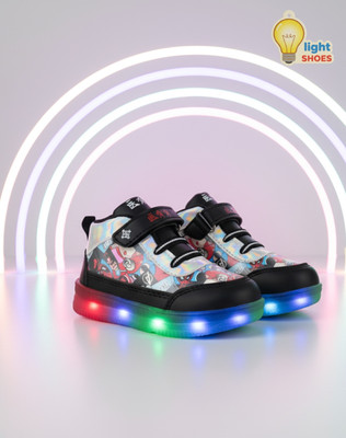 JOSMOS Boys Velcro Sneakers(Red, 2.5-3 YEARS)