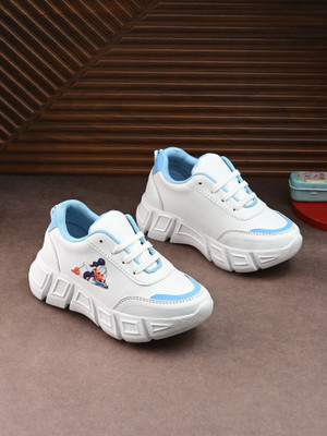 Stefens Boys & Girls Lace Running Shoes(White, 3.5-4 Years)