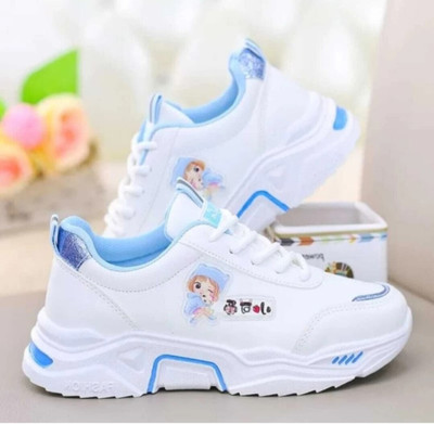 EZDEZARIO Sneakers For Women(Blue, White , 6)