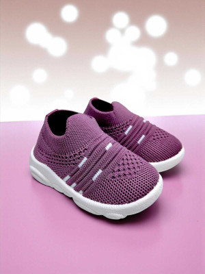 BINOS Boys & Girls Slip on Dancing Shoes(Purple, 6-9)