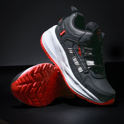 asian Boys Lace Running Shoes(Black, 8-9 Years)