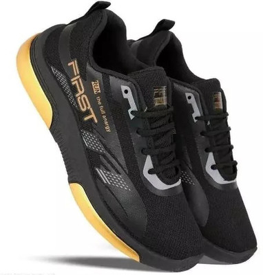 Crazyly Boys & Girls Lace Running Shoes(Black, 10-11 Years)