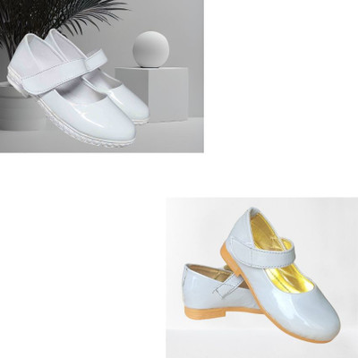 New latest Girls Slip on Ballerinas(White, 9-10yr)
