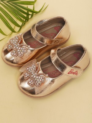 kidsville Girls Velcro Ballerinas(Gold)