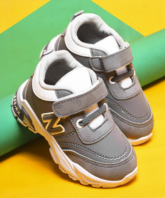 kats Boys Velcro Sneakers(Grey, 4-5 YEARS)