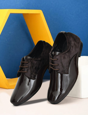 Wasim Enterprises Boys Lace Derby Shoes(Black, 7-8 YEARS)