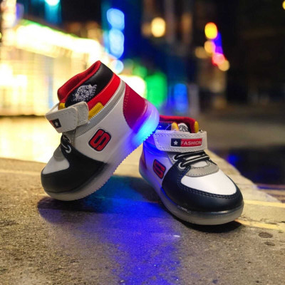BINOS Iron Man Boys & Girls Velcro Sneakers(Red, 10-12 Years)