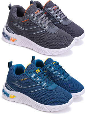 BERSACHE Boys Lace Running Shoes(Multicolor, 8.5-9 Year)