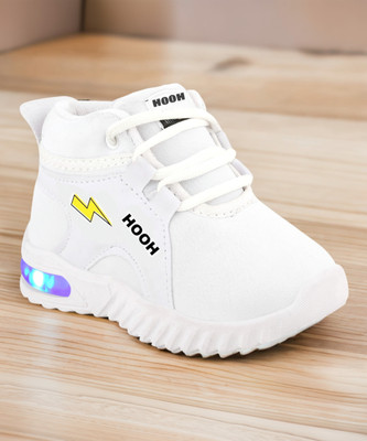 HOOH - Now comfort in fashion Boys & Girls Lace Running Shoes(White, 8-9 Years)