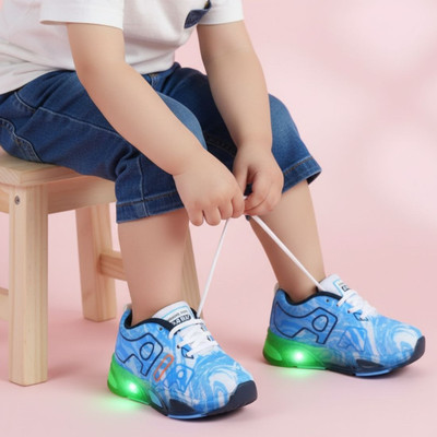 jootiyapa Boys & Girls Lace Sneakers(Blue, 3.5-4-Years)