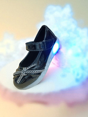 Zuvio Footwear Disney Princess Girls Velcro Ballerinas(Black, 3-3.5 Years)