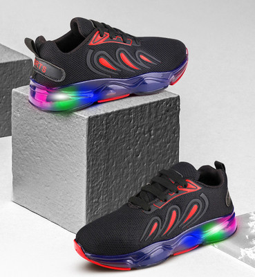 BERSACHE Boys & Girls Lace Sneakers(Black, 7-8 Years)