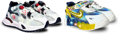 gigahertz Boys & Girls Drawstring Sneakers(White)