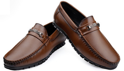 Rudrascape Boys Buckle Loafers(Tan, 14 - 16 Years)