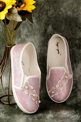 BOYZ N GALZ Girls Slip on Casual Shoes(Pink, 3-3.5 years)