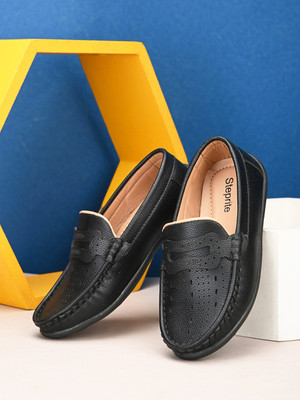 Steprite Boys Slip on Loafers(Black, 9-10 YEARS)