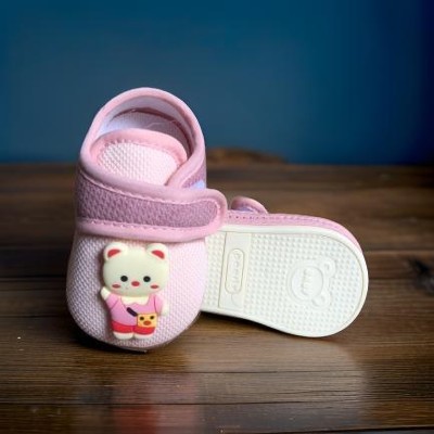 Kicksy Boys & Girls Velcro Sneakers(Pink, 6-9 Months)