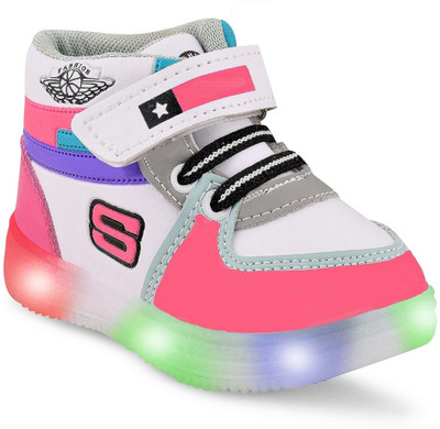 BALAKPLUS Boys & Girls Velcro Sneakers(Pink, 18-24 Months)