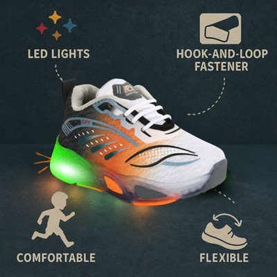 JOSMOS Boys & Girls Lace Walking Shoes(Orange, 4.5-5 YEARS)