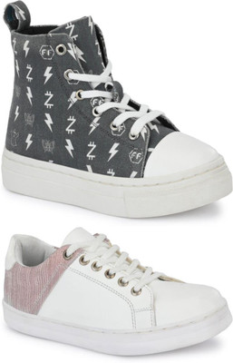 Fresh1947Feet Boys & Girls Lace Sneakers(Grey)