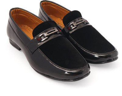 SIYA Boys Slip on Loafers(Black, 7.5 - 8 Years)