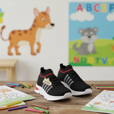 jootiyapa Boys Lace Sneakers(Black, 9.5-10 years)