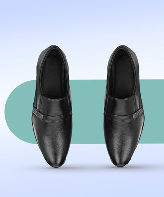 GELLWOJ Boys Slip on Derby Shoes(Black, 10-11 Years)